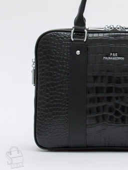 Сумка женская кожаная 2457Y black Polina&Eiterou