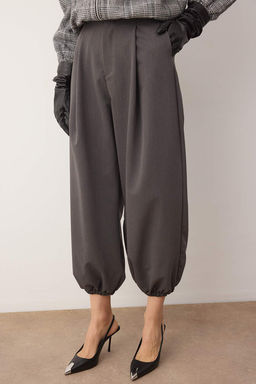 Kahverengi Yuksek Bel Dokuma Salvar Pantolon TWOAW26PL00169 - Trendyolmilla фото 9