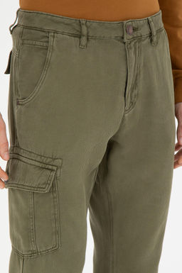 Erkek Jogger Fit Haki Kanvas Pantolon