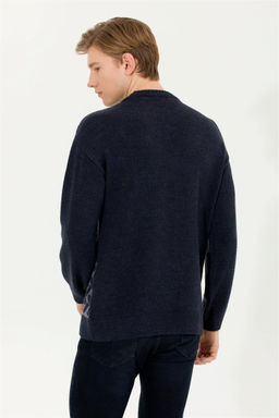 U. S. Polo Assn Мужской темно-синий трикотажный свитер с круглым вырезом - U.s. polo assn фото 11