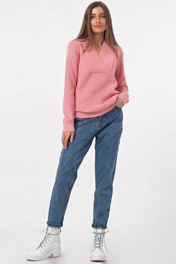 Пуловер вязаный свободный со спущенным плечом черный - Fly фото 17