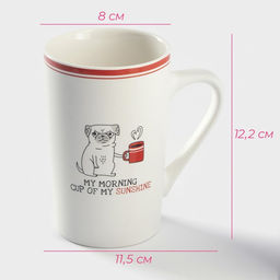 Кружка Доляна «Понедельник», 380 мл, фарфор, белая