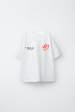 CAMISETA ESTAMPADO GRAFFITI / Blanco