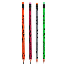 Цена за 12 шт. Карандаш чернографитный, твёрдость НВ, «Пламя» с ластиком, в тубе, корпус МИКС, штрихкод на штуке