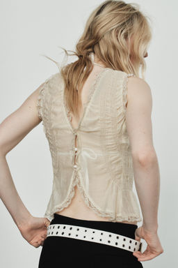LACE SHIRT WITH COVERED BUTTONS - Zara фото 16