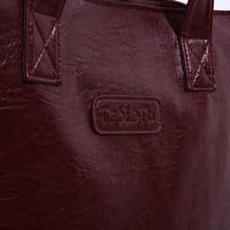 Сумка-мешок на молнии цвет бордовый - Simaland фото 4