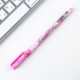 Цена за 10 шт. Ручка шариковая, синяя паста, 0.7 мм, с колпачком, пластик софт-тач Самой нежной