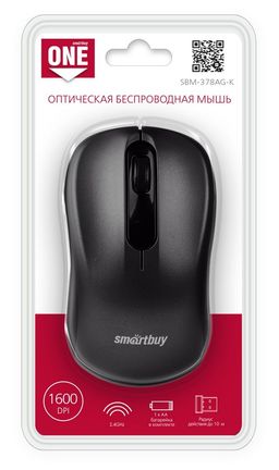 Мышь беспроводная SmartBuy 378AG-K "ONE", черная