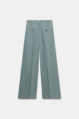 PANTAL?N PINZAS CON LINO ZW COLLECTION / Azul / Gris - Zara фото 6