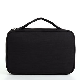 Косметичка-несессер дорожная на молнии, с крючком, с ручкой, чёрная