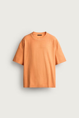 CAMISETA RELAXED FIT COSTURA / Naranja - Zara фото 7