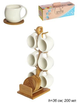 Чайный набор 12 предметов 200 мл / KT047 /уп 20/ на подставке - Галеонтрейд фото 2