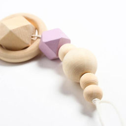 Держатель для соски - пустышки «Сердечко», деревянный, фиолетовый