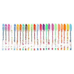 Набор гелевых ручек, 24 цвета, металлик, корпус с рисунком, в блистере на кнопке - Calligrata фото 9