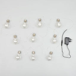 Гирлянда Нить 3 м с насадками Лампочки, IP20, серебристая нить, 100 LED, свечение синее, 3.5 В - Luazon lighting фото 3