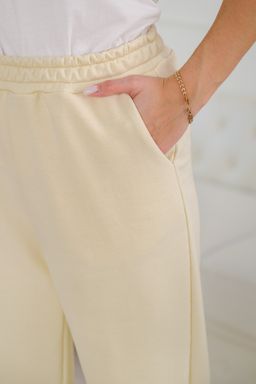 Брюки женские из футера петля Прогулка молоко - Амадэль фото 2