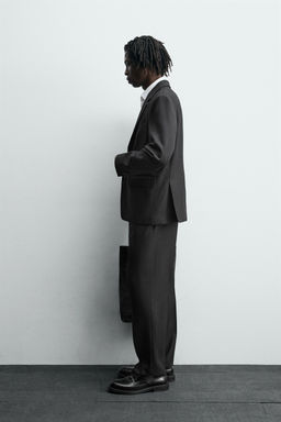 TEXTURED WOOL BLEND SUIT TROUSERS - Zara фото 4