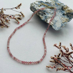 Бусы из Клубничного кварца огранка 45 см +