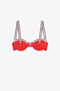 CONTRAST UNDERWIRED BIKINI TOP - Zara фото 5
