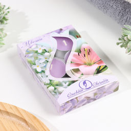 Цена за 2 шт. Набор свечей ароматических чайных «Цветы», 3.8×1.6 см, 3.5 ч, 12 г, 6 шт.