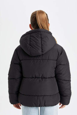 Водоотталкивающее пальто с капюшоном для девочек - Defacto фото 10