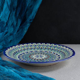 Тарелка узбекская Риштанская Керамика «Цветы», d=27 см, МИКС