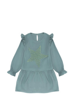 U. S. Polo Assn Мятное тканое платье с длинными рукавами для девочки