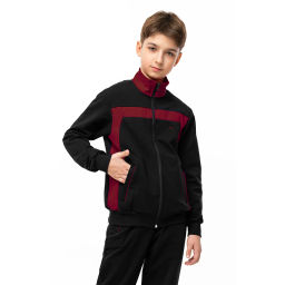 RODOS Спортивный костюм для мальчика М-187/1д Чёрный/Чёрный/Бордовый