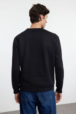 TRENDYOL MAN Siyah Regular/Normal Kesim Bisiklet Yaka Yaz? Bask?l? Ici Polarl? Sweatshirt TMNAW25SW00179 - Trendyolmilla фото 5