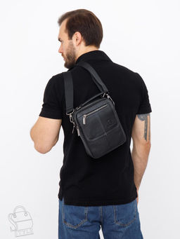 Сумка мужская кожаная 632M black Fuzhiniao