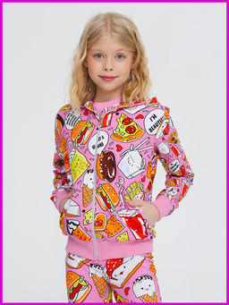 Толстовка "Лето",розовый фастфуд