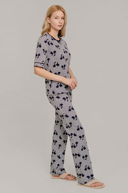 Арт. 9168 Пижама с брюками 42-50 (5 шт) Цвет:верх- синий, белый, низ-синий, белый - Калинка фото 3