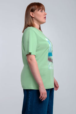 Арт. 31105 Футболка женская 50-58 (5 шт) Цвет:салатовый - Калинка фото 5