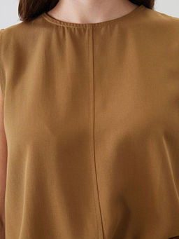 Bisiklet Yaka Keten Kar???ml? Bluz