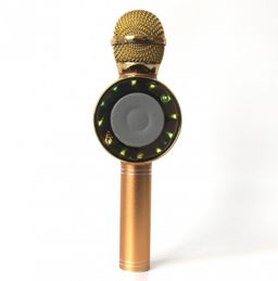 Беспроводной караоке микрофон световой WS-668 Золото