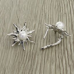 Серьги Плеск майорка белая 6мм - Agat77 фото 2