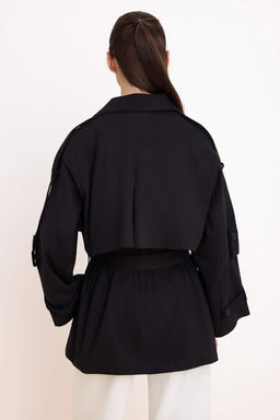 Tas Oversize Kemerli Kruvaze Kapama Midi Trenckot TWOSS26TR00008 - Trendyolmilla фото 10