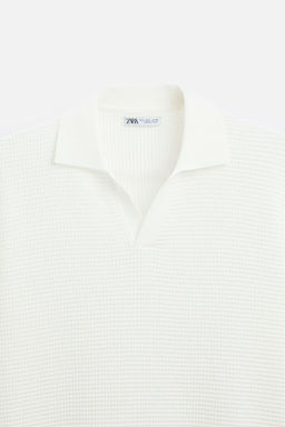 CHECK TEXTURE KNIT POLO SHIRT - Zara фото 44