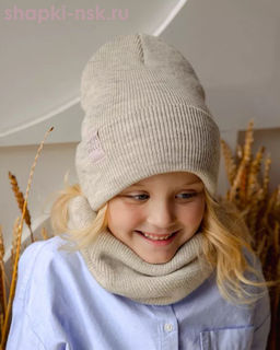 PQ 18 PD 18 Комплект для девочки (колпак+снуд) (52-54)