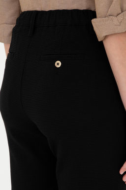 Kad_n Siyah Carrot Hight Waist Fit Kanvas Pantolon