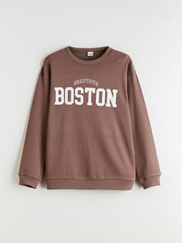 Bisiklet Yaka Boston Bask?l? Erkek ?ocuk Ti??rt