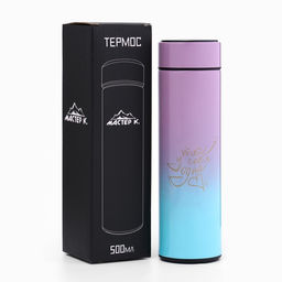 Термос Ты у себя одна, 500 мл, с ситечком, с датчиком температуры