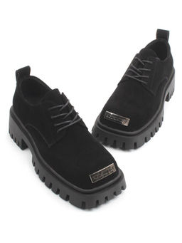 03-23120-6 BLACK Полуботинки демисезонные женские (натуральная замша)