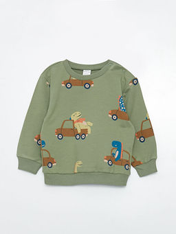 Bisiklet Yaka Uzun Kollu Bask?l? Erkek Bebek Sweatshirt 2li - Waikiki фото 3