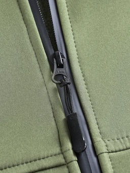 Ветровка спортивная мужская с капюшоном softshell цвета хаки 9563Kh