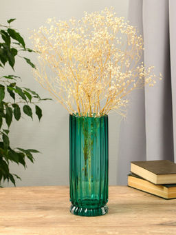 Ваза «Верена», 25.5×10 см, стекло, зелёная