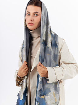 Большой, мягкий, тонкий и очень нежный двусторонний палантин с рисунком - Tantino фото 6