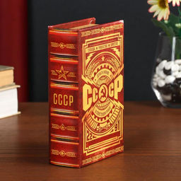 Шкатулка книга-сейф «СССР: деньги храню в советском рубле», дерево, искусственная кожа, 17×11×5 см