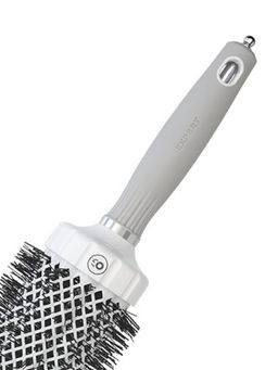 Olivia Garden Термобрашинг для укладки волос / Expert Blowout Grip White & Grey, 55 мм, бело-серый