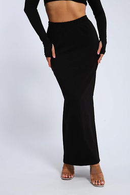 Юбка, футер (01056, черный макси) - Плиона фото 19